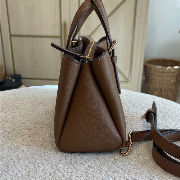 NWOT Tory Burch Brown Leather Mini Satchel with Detachable Strap - Picture 2 of 7